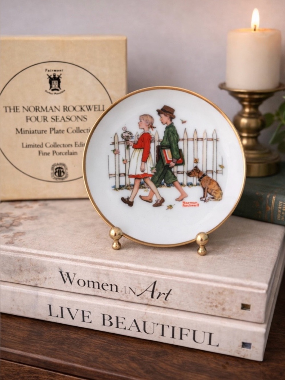 Norman Rockwell Four Seasons Miniature plate